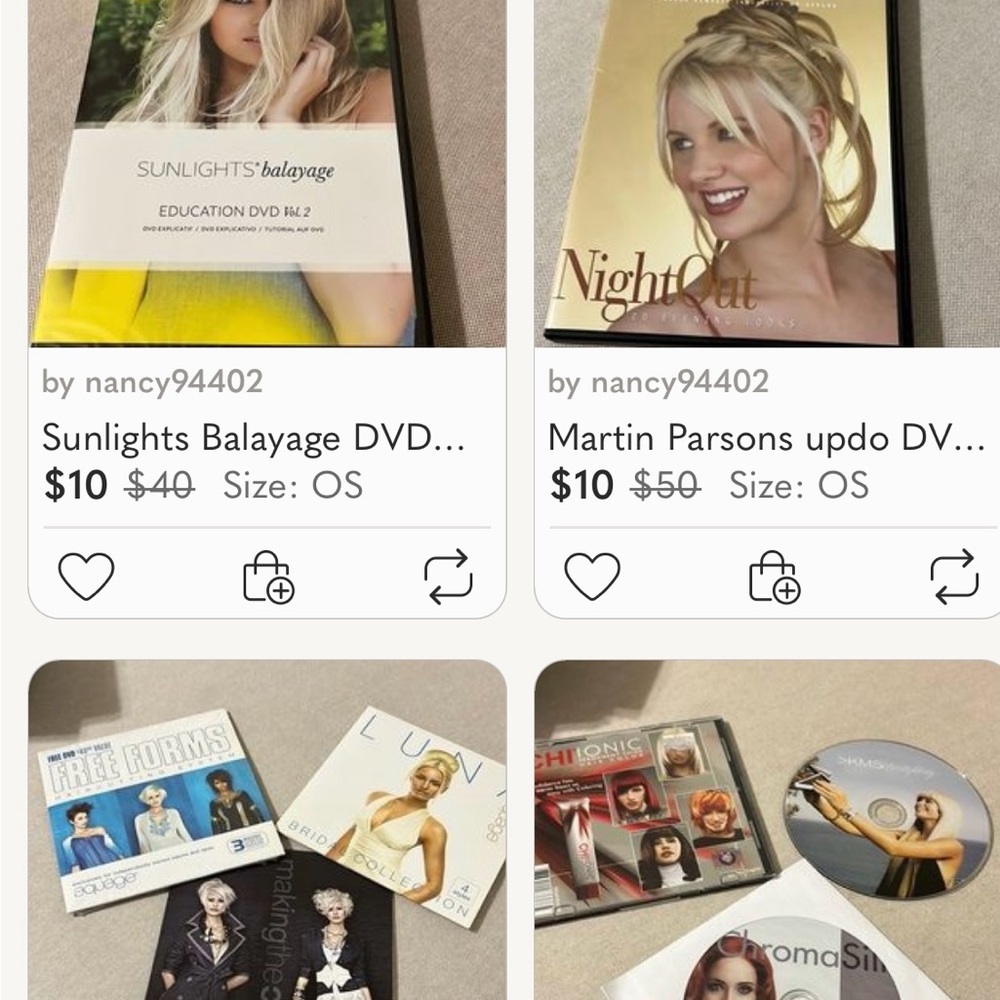 Hairdressing DVDs instructional! All for one low price!